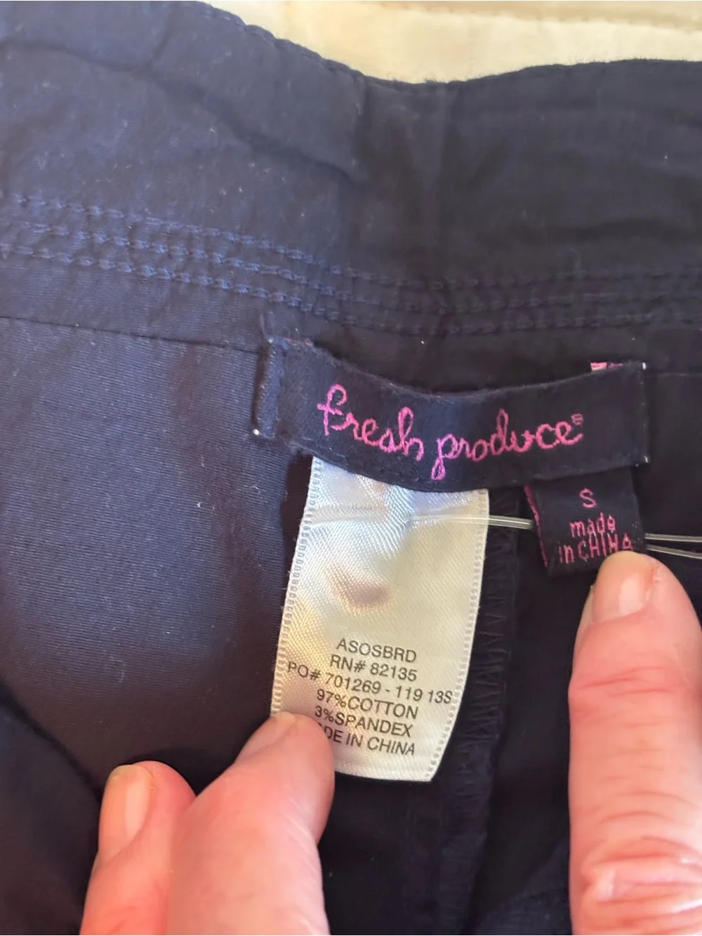 fresh produce Navy Blue Cotton Skirt